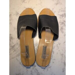 Steve Madden Grace Sandals Woman Sz 9m Slip On Casual Black Leather Casual Shoes